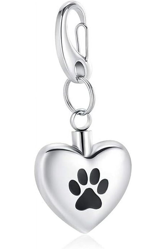 Mini Cremation Jewelry Heart Pendant Paw Printed Urn Keychain Ornaments Memorial Ashes Holder Keepsake Urns