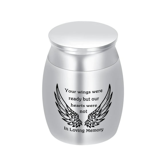 Mini Urns for Human Ashes 1.18 Inches Mini Sized Urns for Ashes Adult Male Female Keepsake Cremation Urns for Ashes Stainless Steel-Angel Wings Mini Keepsake