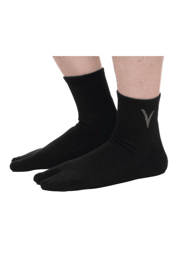 Mini-Crew - V-Toe Thicker Flip-Flop Tabi Socks Athletic or Casual Cotton Blend Comfortable Stylish