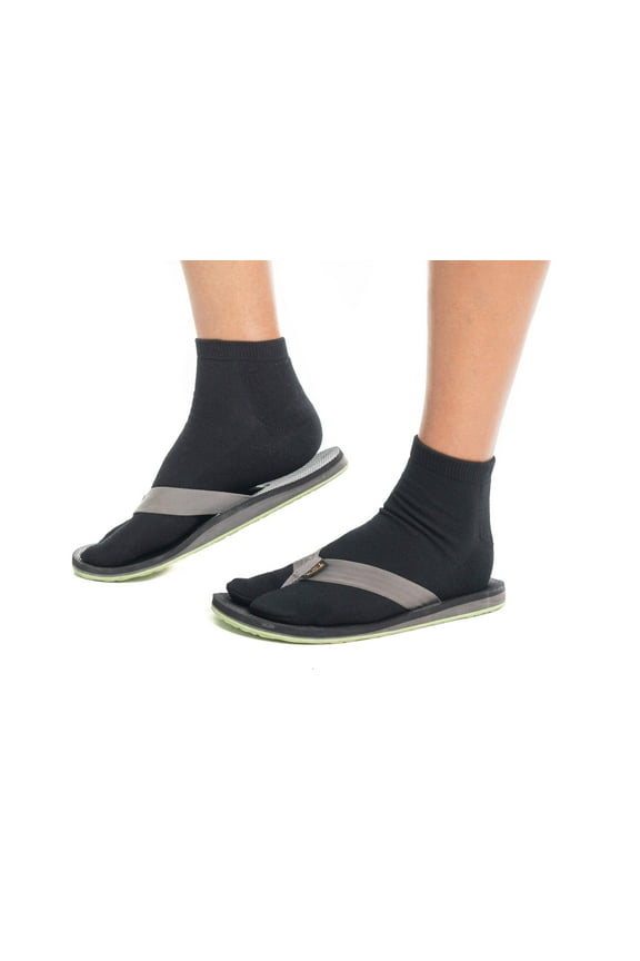 Thicker V-Toe Athletic or Casual Black Flip-Flop Tabi Socks Cotton Blend Comfortable Stylish - Ankle Socks by V-Toe Socks, Inc
