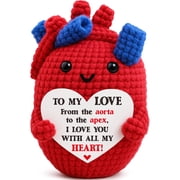 Mini Crochet Anatomical Heart   Handmade Romantic Valentine s Day Gift for Him & Her, Unique Anniversary Keepsake for Couples