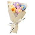 thumbnail image 1 of Mini Crochet Flowers Bouquet Kit for Birthday Gifts for Daughter Friends Handmade Knitted Eternal Puff Flower Bouquet Artificial Flowers Home Decor for Graduation Mother's Day, 1Pc(Yellow,6.6x3.9"), 1 of 9