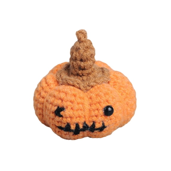 Mini Crochet Pumpkin Halloween Plush, Handmade Stuffed Animal Toy, Spooky Knit Jack-O-Lantern Decor, Halloween Gifts, 1.97 Inch