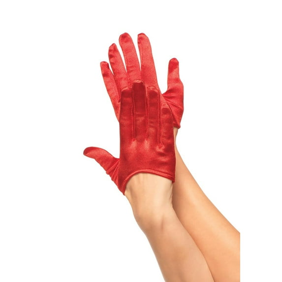 Mini Cropped Satin Gloves Adult Halloween Accessory