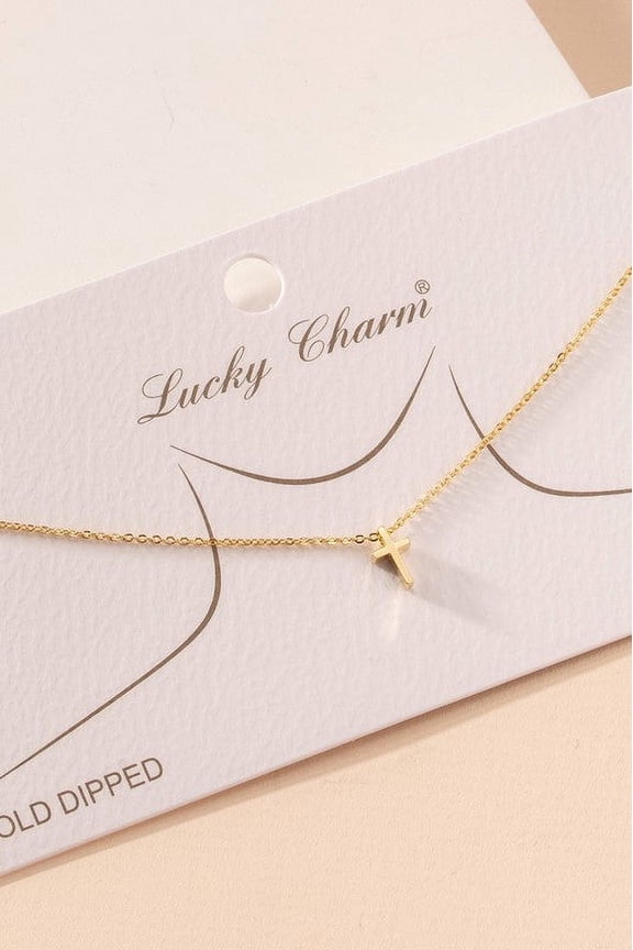 Mini Cross Charm Necklace
