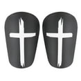thumbnail image 1 of Mini Cross Design Football Shin Guards (1 Pair), Thickened Artificial Leather Leg Protectors for Adult Soccer Players, Compact Sports Protective Gear, 1 of 6