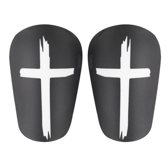 Mini Cross Design Football Shin Guards (1 Pair), Thickened Artificial Leather Leg Protectors for Adult Soccer Players, Compact Sports Protective Gear