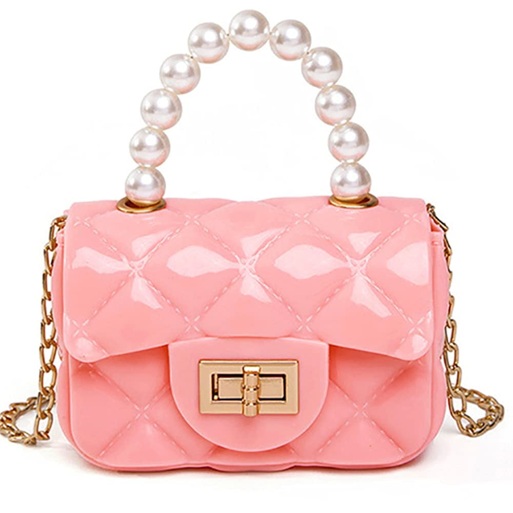 pink floral print women hand purse