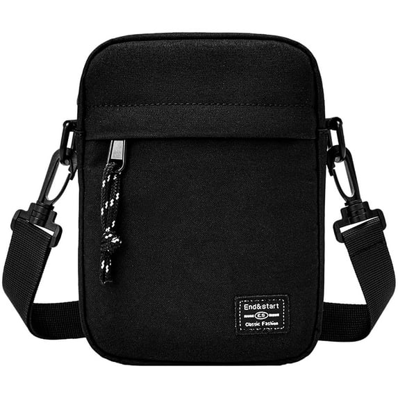 Mini Crossbody Bag for Men, Messenger Bag Shoulder Bag Sling Bag Passport - Black