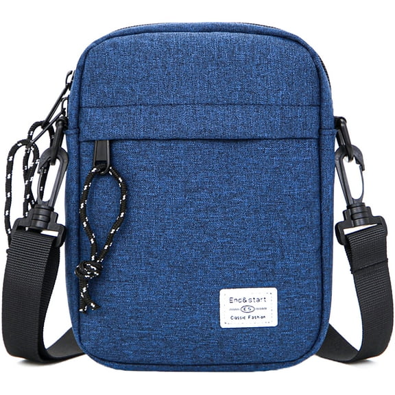 Mini Crossbody Bag for Men, Messenger Bag Shoulder Bag Sling Bag Passport - Blue
