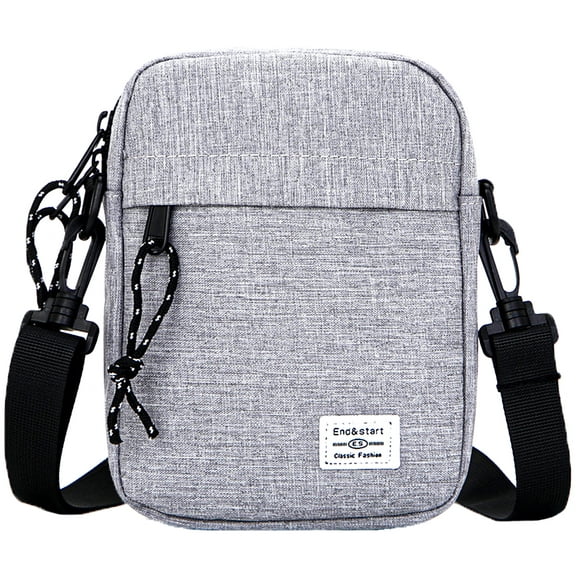 Mini Crossbody Bag for Men, Messenger Bag Shoulder Bag Sling Bag Passport - Gray