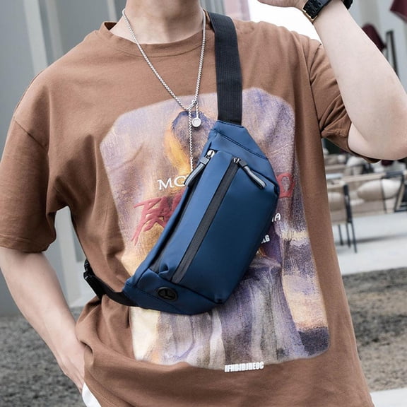 Mini Crossbody Chest Bag Running Belt Phone Holder Dual Pocket Water Resistant Fanny Pack Hands-Free for Men Women Runner Workout Travelling