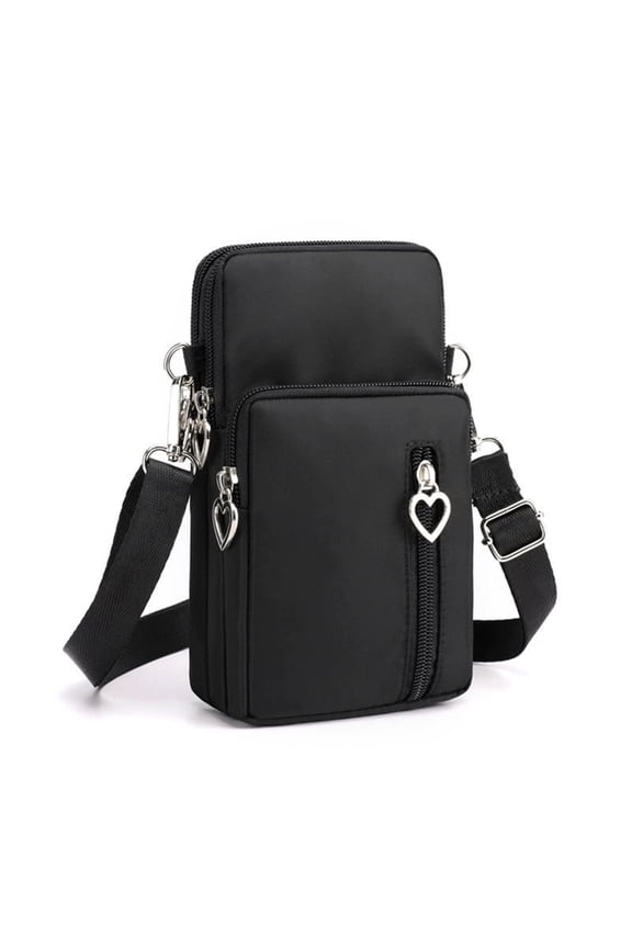 Mini Crossbody Purse for Women, Waterproof Nylon Cell Phone Bag with Adjustable Strap and Card Slots(3.94x2.36x7.48 inches)