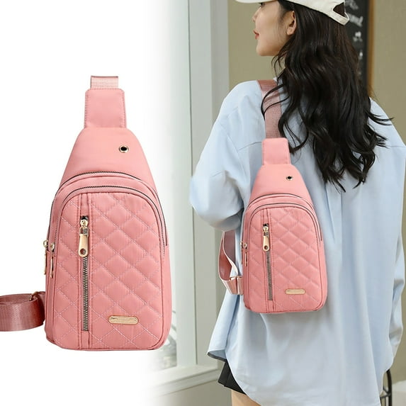 Mini Crossbody Sling Bag Chest Bag, Crossbody Sling Bag,Waterproof Shoulder Backpack,Embroidery Diamond Chest Pack,Anti Theft Purse,Casual Travel Daypack With Data Hole Holiday Gifts