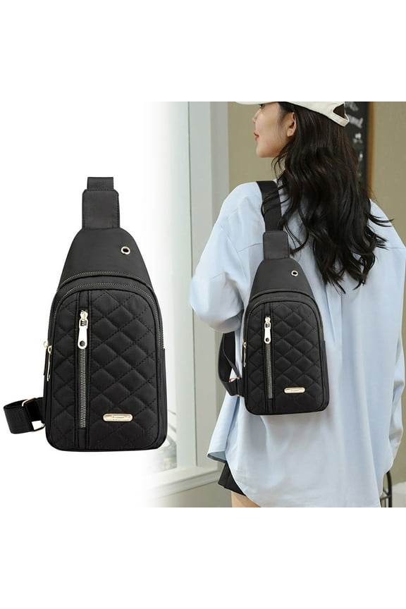 Mini Crossbody Sling Bag Chest Bag, Crossbody Sling Bag,Waterproof Shoulder Backpack,Embroidery Diamond Chest Pack,Anti Theft Purse,Casual Travel Daypack With Data Hole Holiday Gifts