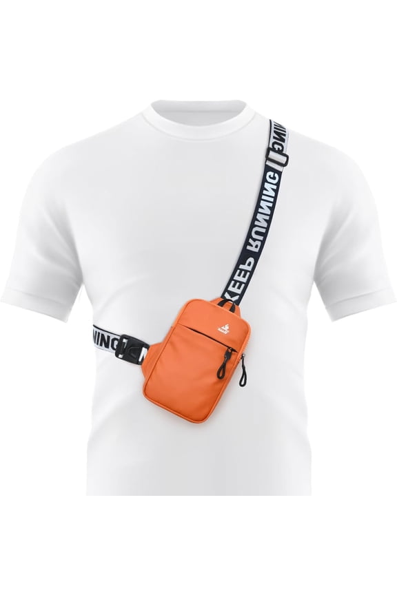 Mini Crossbody Sling Bag Chest Bag Dual Pocket Water Resistant Fanny Pack Running Phone Holder for Men Women Workout Travel