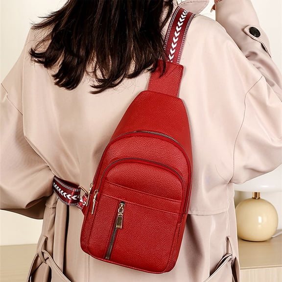 Mini Crossbody Sling Bag Chest Bag, European Style Leather Chest Bag,Ladies Leisure Travel Crossbody Bag,PU Small Backpack,Vintage Stylish Shoulder Bag,Versatile Casual Tote Holiday Gifts