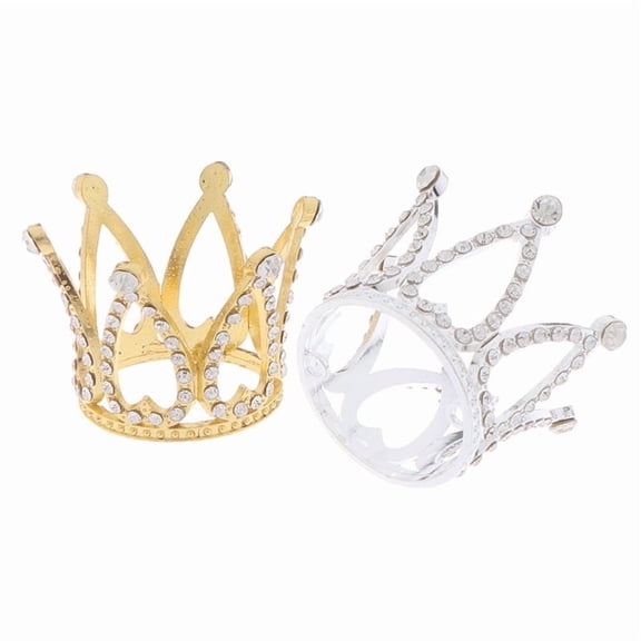 Mini Crown Princess Topper Crystal Pearl Children Hair Ornaments Party Decor