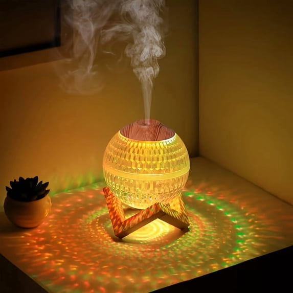 Mini Crystal Ball Humidifier with a Creative Design, Featuring Silent Mist Spray, Safe Power-Off Timer, Adjustable Spray Angle with a Stand, Usb-Powered, And a Capacity of 11.83oz