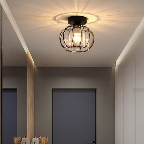 Mini Crystal Ceiling Light 5.9*6.3in Small Simple Style Ceiling Lamp for Corridors Balconies Aisles Stairs
