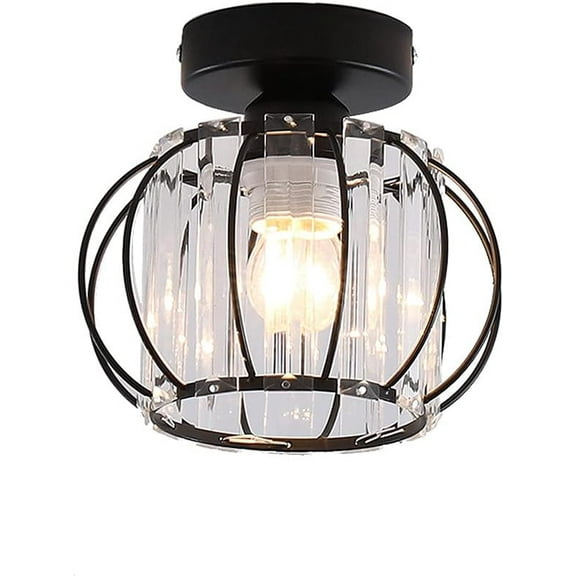 Mini Crystal Ceiling Light Crystal Semi Flush Mount Pendant Light Modern Crystal Chandelier Led Light Fixture for Hallway, Kitchen, Living Room, Porch