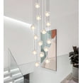 thumbnail image 1 of Mini Crystal Chandelier Modern Stairwell Chandelier LED Pendant Light Fixture for Living Dinning Room,Flush Mount High Ceiling Light Fixtures for Bedroom(LED Bulbs Included, 14 Lights), 1 of 6