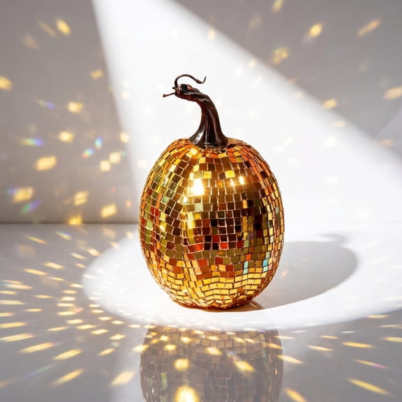Mini Crystal Pumpkin Collectible Figurine, Glass Paperweight Tabletop Decorative Ornament for Fall Harvest Thanksgiving Halloween Home Decor