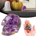 thumbnail image 1 of Mini Crystal Resin Skull Head Statue 0.78x0.78x1.18 In, Colorful Transparent Human Skull Figurine, Gothic Halloween Spooky Tabletop Craft Ornament, Home Office Desk Shelf Decorative Sculpture Gift, 1 of 9