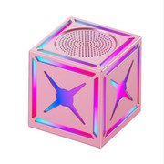 Mini Cube Bluetooth Speaker, RGB Dynamic Lights,Radio, Twin Driver Stereo Sound