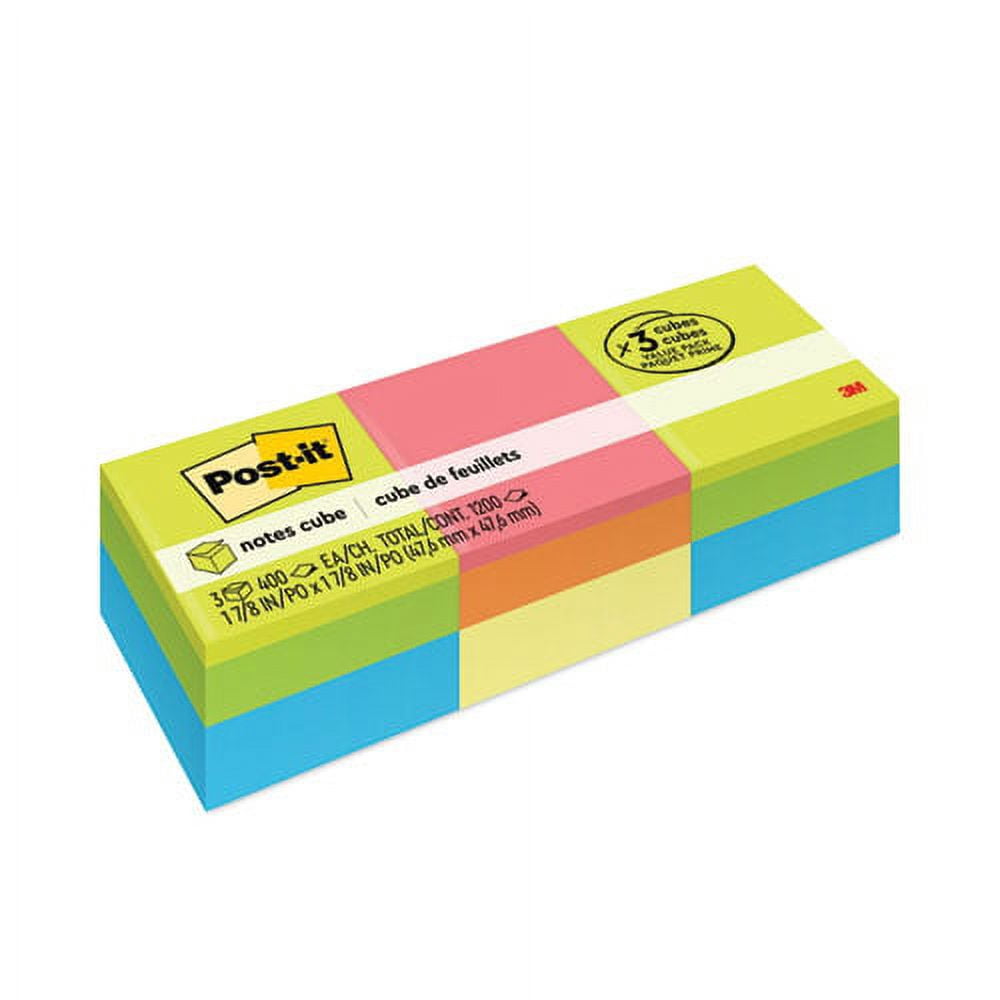 Mini Cubes, 1.88" x 1.88", Green Wave and Orange Wave Collections, 400 Sheets/Cube, 3 Cubes/Pack | Bundle of 2 Packs