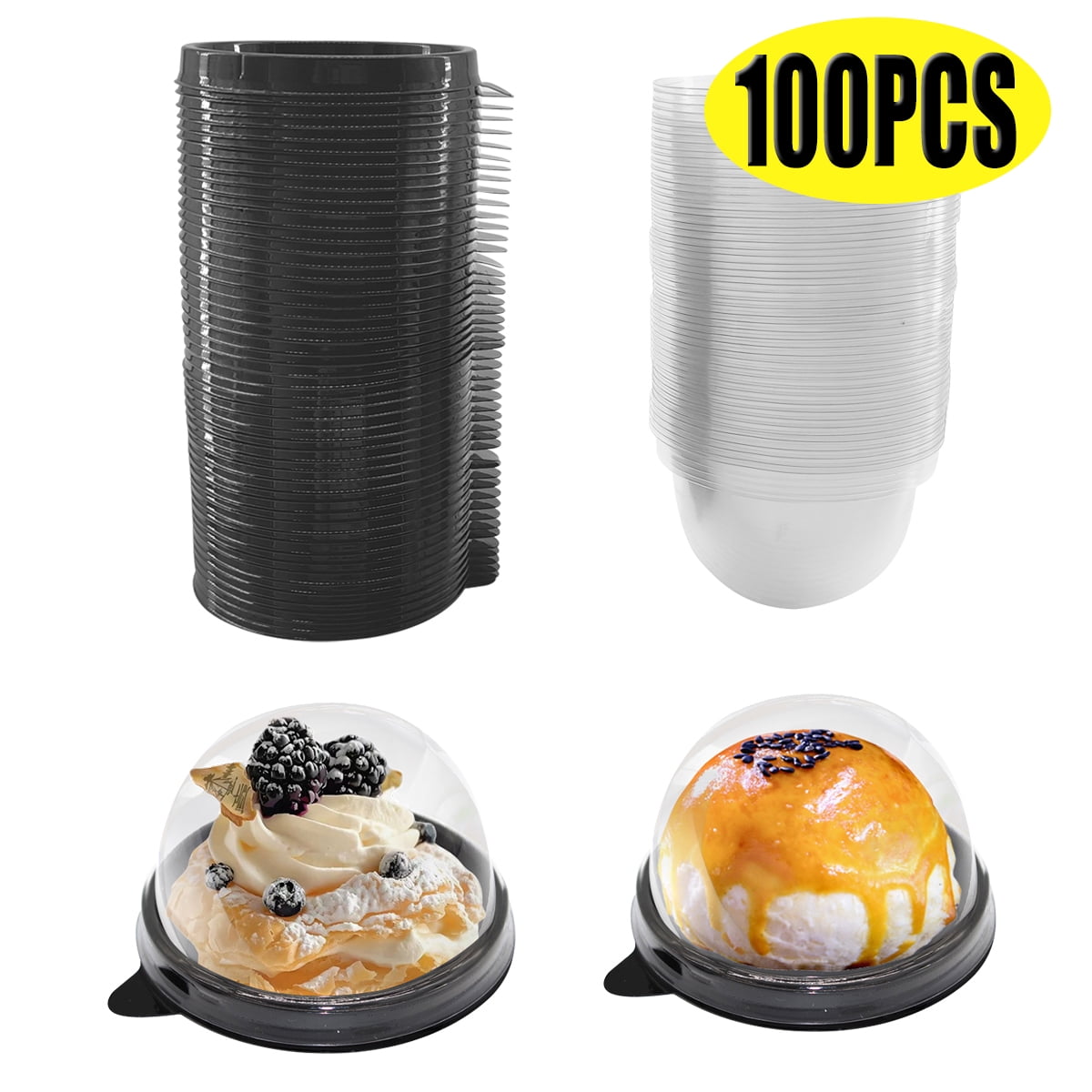 Mini Cupcake Container Plastic Mooncake Boxes Single Container Box for ...