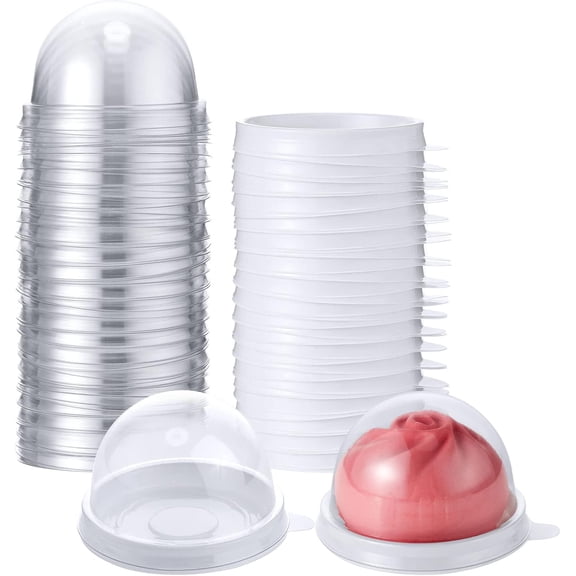 Mini Cupcake Containers with Dome Lids, 50 Pack Individual Muffin Boxes for Small Parties and Bake Sales, White
