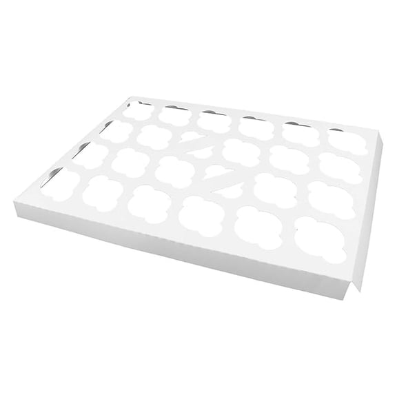 Mini Cupcake Inserts for 14x10 Cake Boxes - Pack of 100 | 24 Cupcake Capacity | Secure Transport | Finger Lift Design