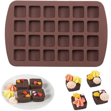 Wilton 24-Cavity Silicone Mini Brownie Baking and Gelatin Mold ...