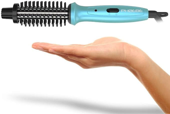 Mini Curling Iron PHOEBE 3/4 Inch Dual Voltage Ceramic Tourmaline Ionic Hot Curler Brush with Traveling Bag for Europe, Professional, Travel for Short Hair