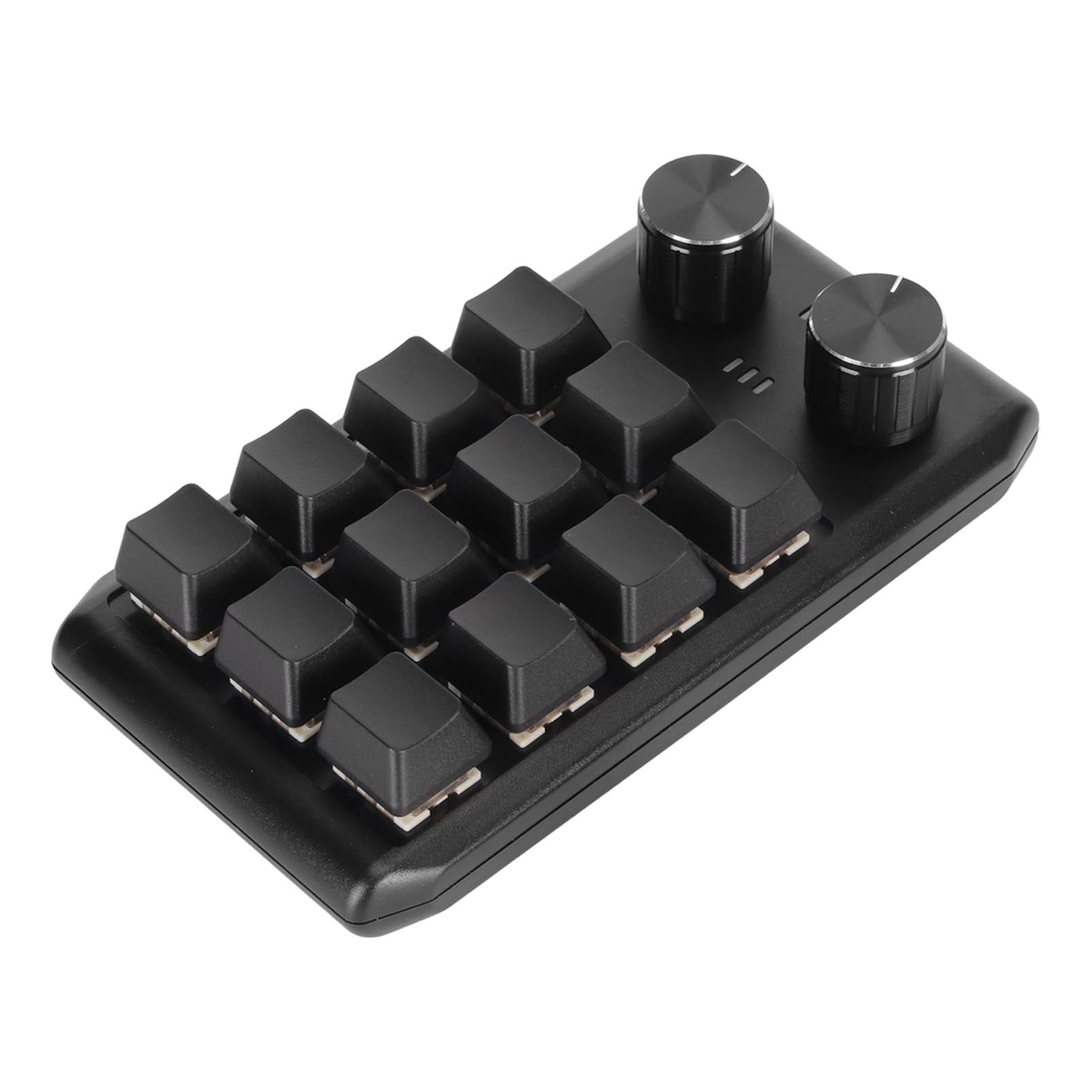 Mini Custom Keypad 12 Mechanical Keys 2 Knobs Programmable Red Switch