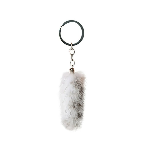 Mini Cute Real Tail Keychain Pendant for Car Keys Backpack Bag Charm Accessory