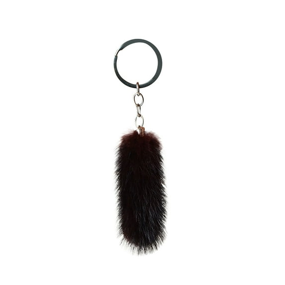 Mini Cute Real Tail Keychain Pendant for Car Keys Backpack Bag Charm Accessory