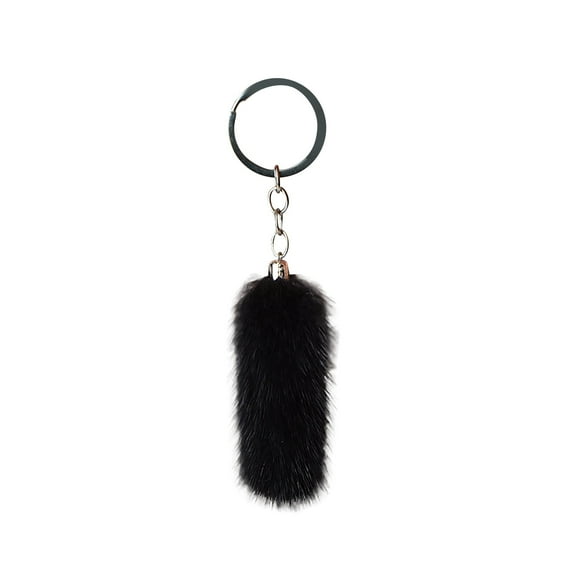 Mini Cute Real Tail Keychain Pendant for Car Keys and Backpack Accessories