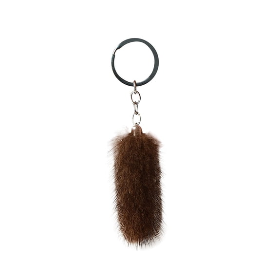 Mini Cute Real Tail Keychain Pendant for Car Keys and Backpack Accessories