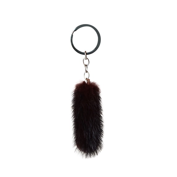 Mini Cute Real Tail Keychain Pendant for Car Keys and Backpack Accessories