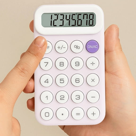 Mini Cute Soft Rubber Calculator, Large 8 Digit LCD Display, Ergonomic Shape Portable for Campus Office Use