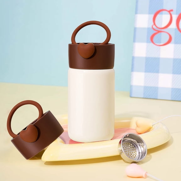 Mini Cute Water Bottle - Tiny Insulated Vacuum 18/10 Stainless Steel Small Flask - Leak Proof & Spill Proof & Keeps Cold and Hot for Drink, Coffee, Tea
