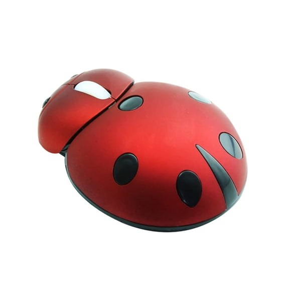 Mini Cute Wireless Mouse Portable Mobile Optical Mouse for Kids Small Animal Shape with USB Receiver for Computer Laptop Desktop PC Red 8.5x6.5x3cm