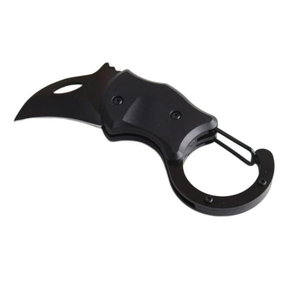 Mini Cutter Sharp Blade Drop-resistant Foldable Anti-rust Stainless Steel Backpack Hanging Mini Cutter Key Ring Outdoor Supplies-Black