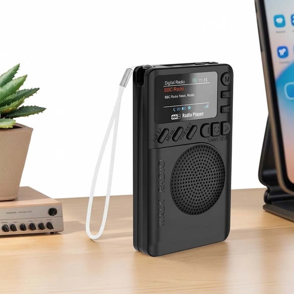 Mini DAB DAB Plus FM Radio with Bluetooth, 1.47 Inch Color LCD, TF Card MP3 Player, 1000mAh Rechargeable Battery, Headphone Jack, Pocket Speaker for Travel