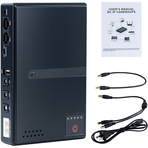 Mini DC UPS Battery Backup Uninterruptible Power Supply 18W 5V/9V/12V/15V/24V Output for Router, Modem, POE Devices, Security Camera, Raspberry Pi