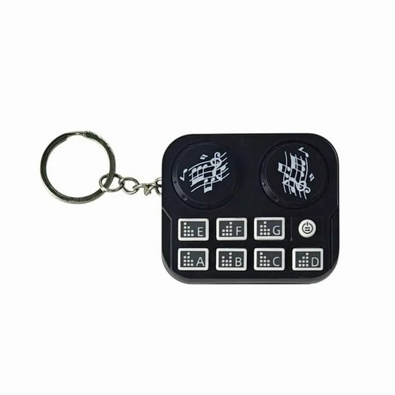 Mini DJ Machine Music Keychain Funny Luminous Sound Toy Keyring Car Key Holder Bag Pendant Backpack Hanging Decoration,1 x Keychain,Black