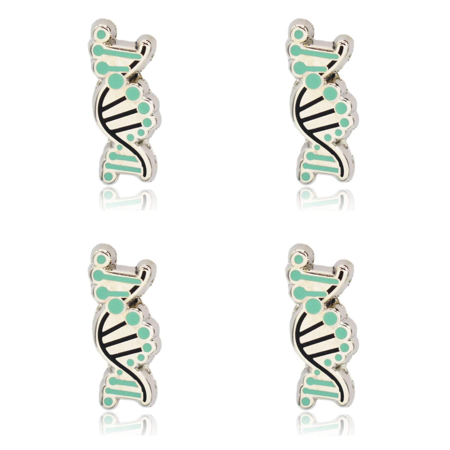 Mini DNA Helix Logo Set of 4 Enamel Pins | Clayton Jewelry Labs ...