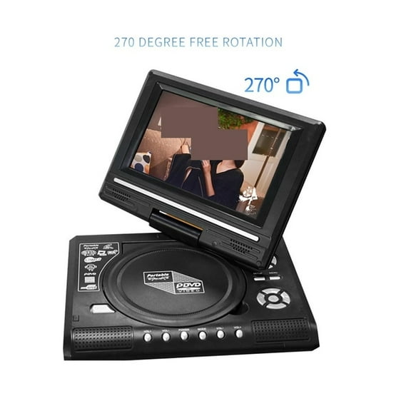 Mini DVD Player 7.8 Inch Desktop Digital Smart TV CD EVD Disc Players Remote Control Portable Travel 270° Rotatable Screen ,High Resolution